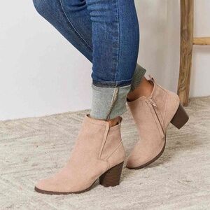 Almond Toe Block Heel Ankle Boots | Cupid